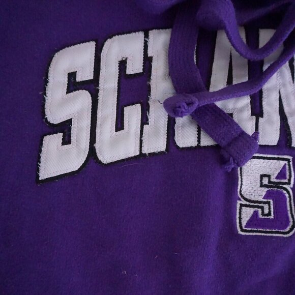 Vintage '90S OVB Purple Embroidered Scranton University Hoodie Sweatshirt Large - Picture 5 of 11